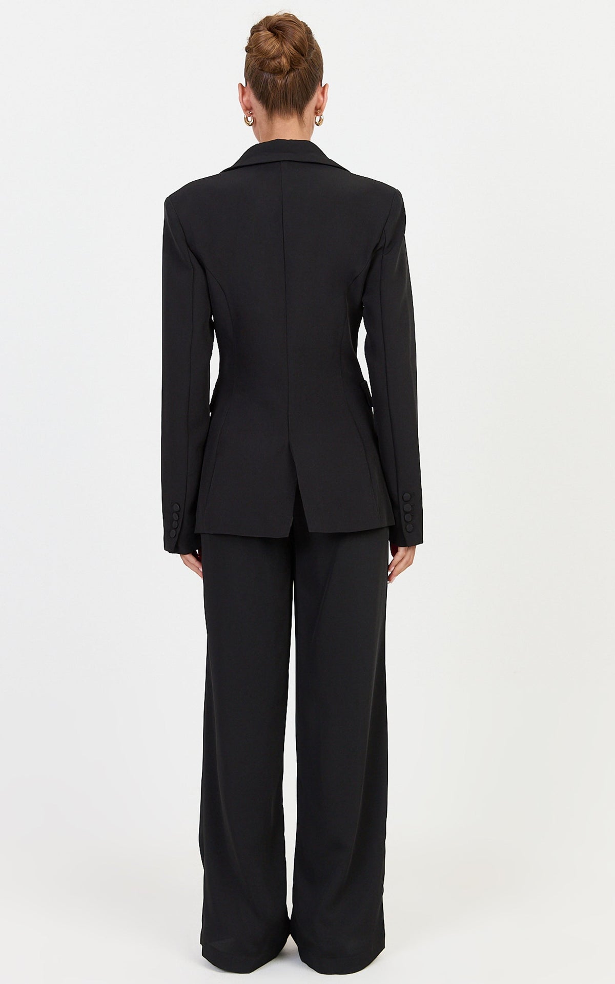 Juliette Blazer - Cinched Waist Structured Blazer in Black