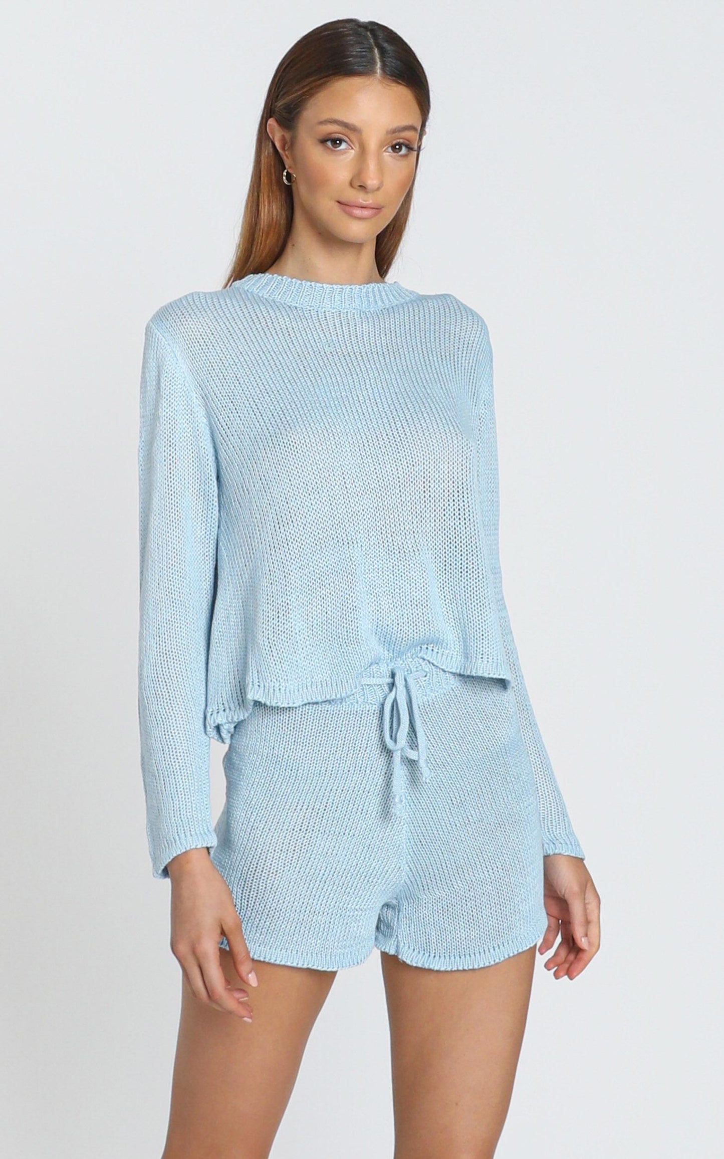 Lenka Knit Two Piece Set in Blue