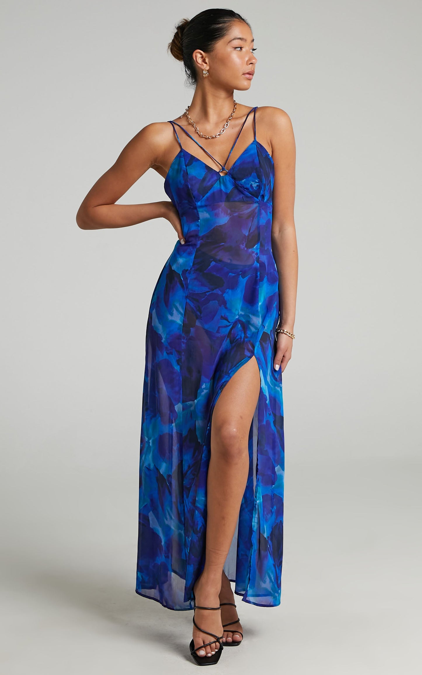 RUNAWAY THE LABEL - CALISTA MAXI DRESS in Blue
