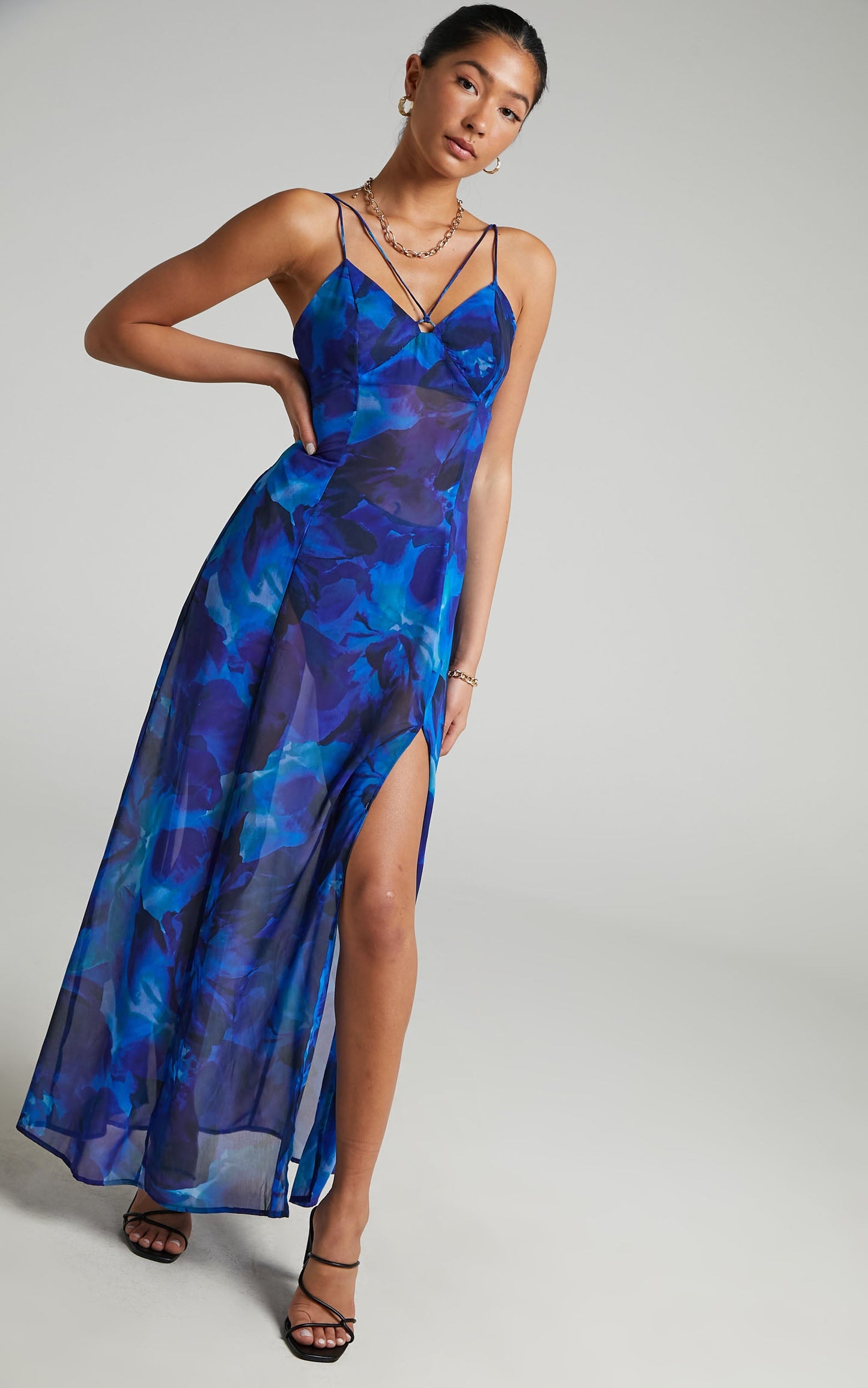 RUNAWAY THE LABEL - CALISTA MAXI DRESS in Blue