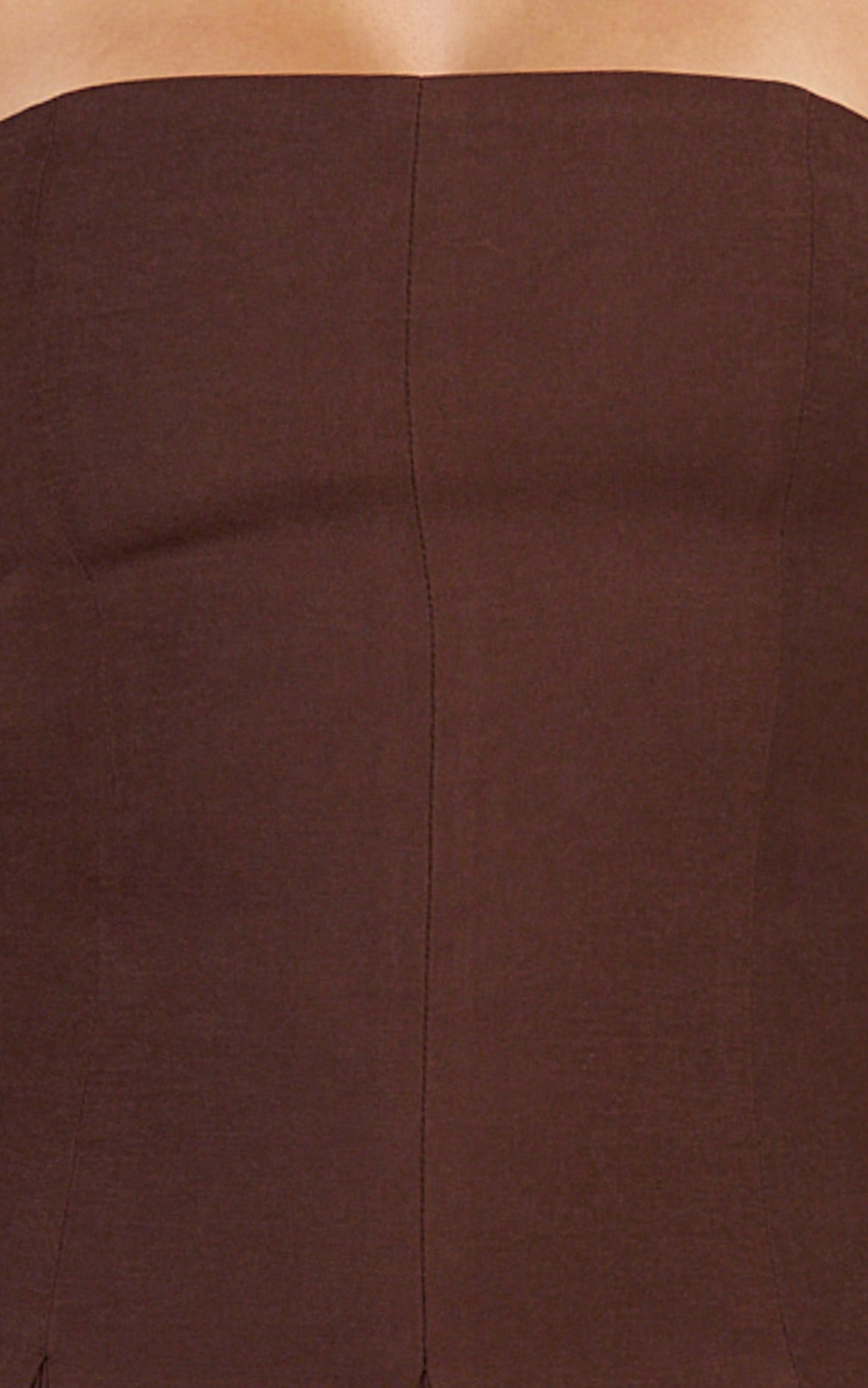 Kalliste Mini Dress - Strapless Godet Pleat Fit And Flare Dress in Chocolate