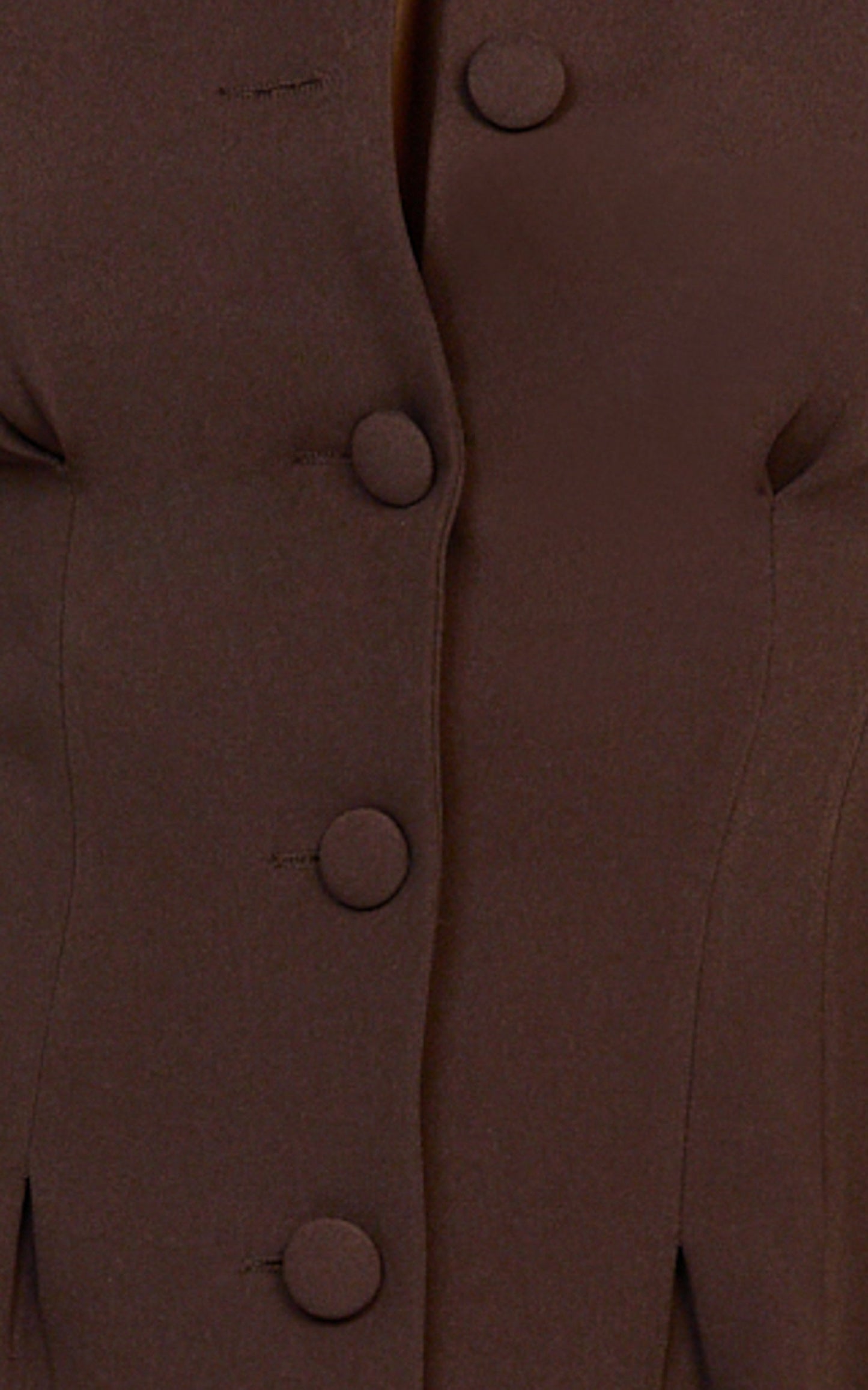 Thelma Mini Dress - Button Front Pleat Waist Tulip Skirt Shirtdress in Chocolate