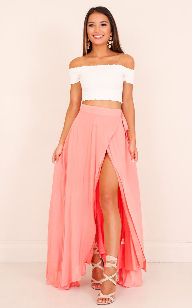 Break A Leg Maxi Skirt in Pink
