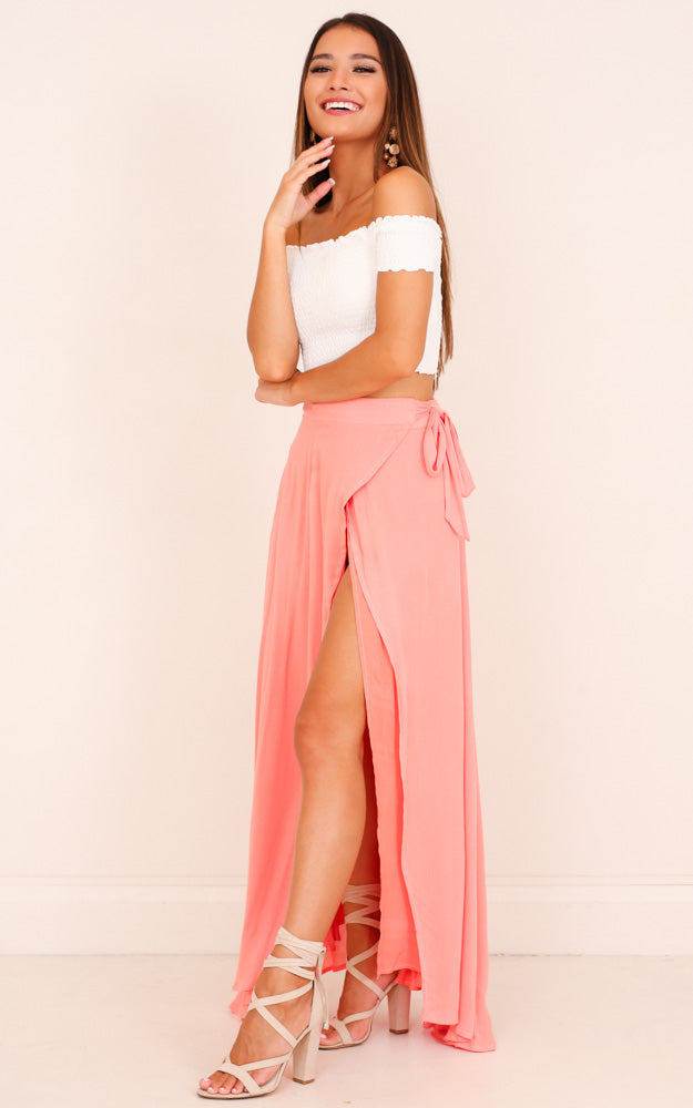 Break A Leg Maxi Skirt in Pink