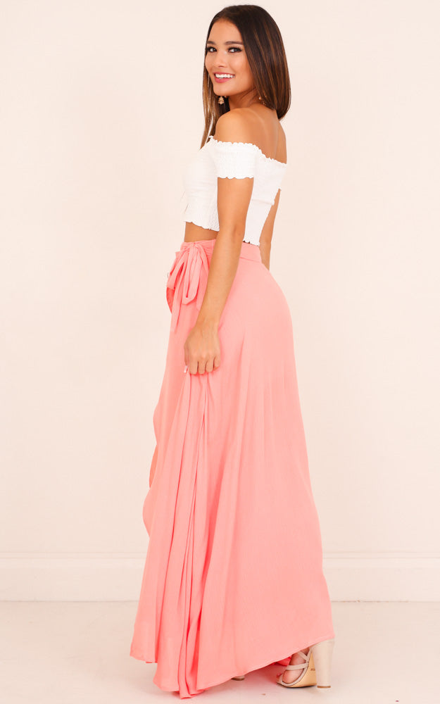 Break A Leg Maxi Skirt in Pink