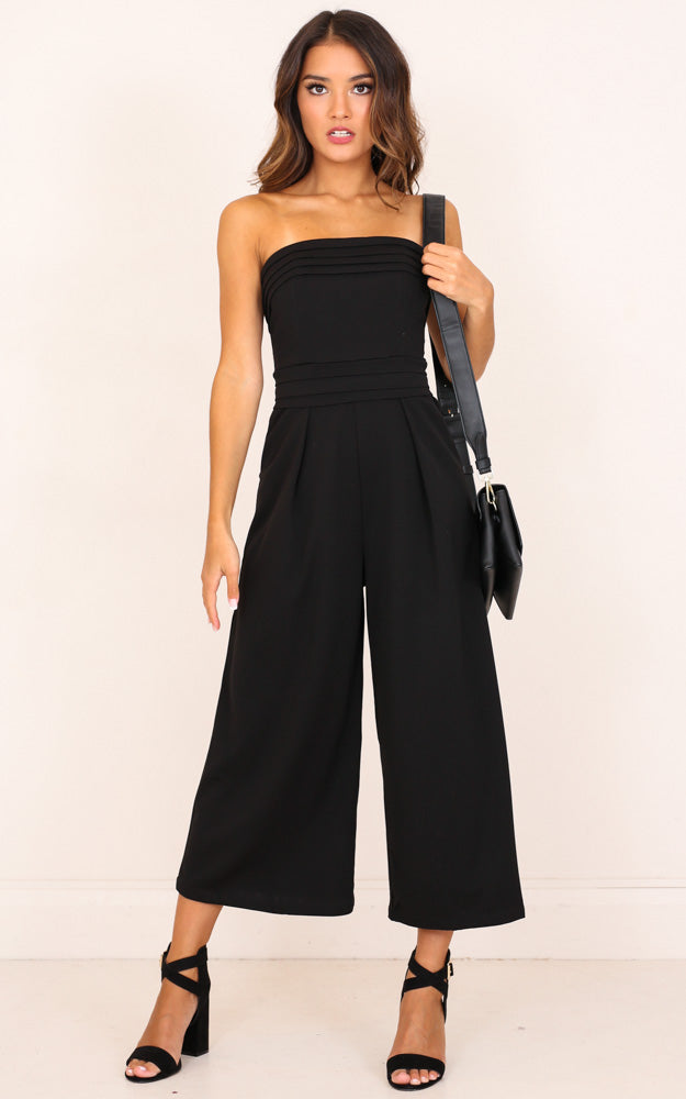 Up Ahead Jumpsuit In Black