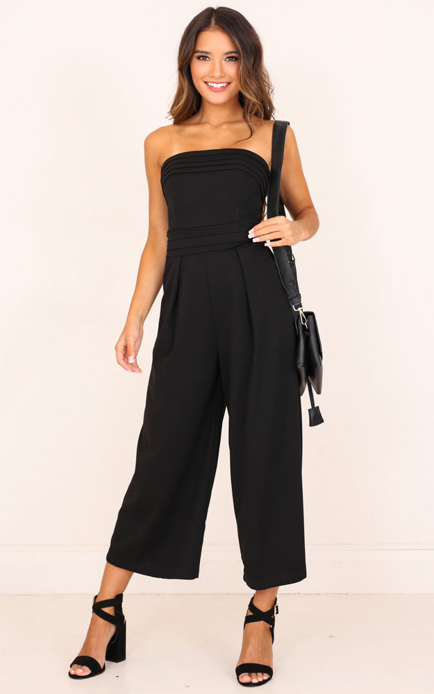 Up Ahead Jumpsuit In Black