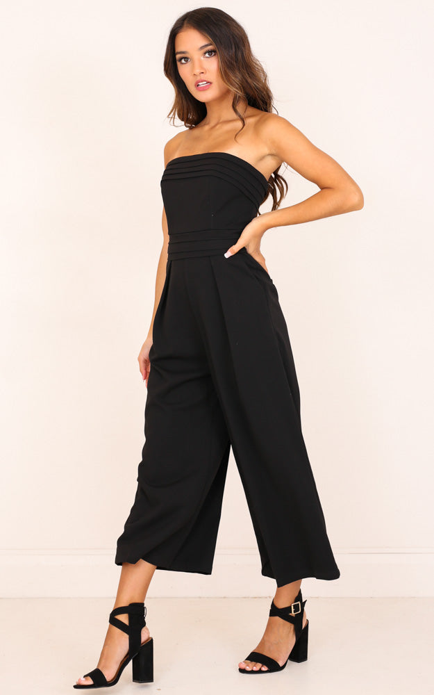Up Ahead Jumpsuit In Black
