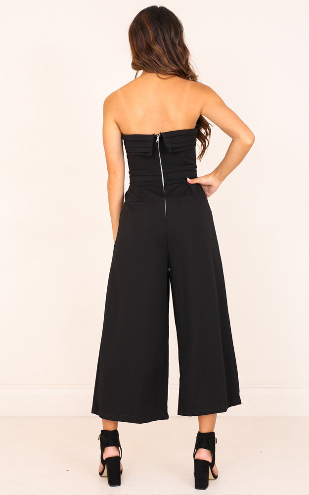 Up Ahead Jumpsuit In Black