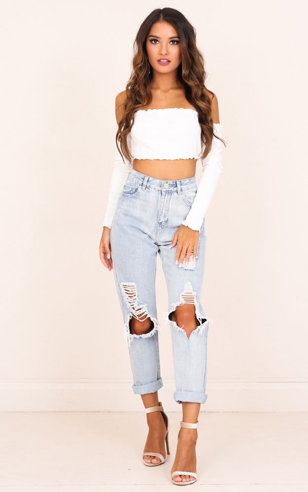 Emma Mum Jeans In Mid Wash Denim