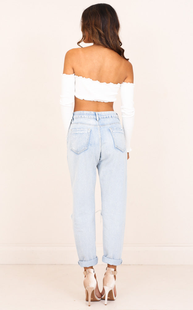 Emma Mum Jeans In Mid Wash Denim