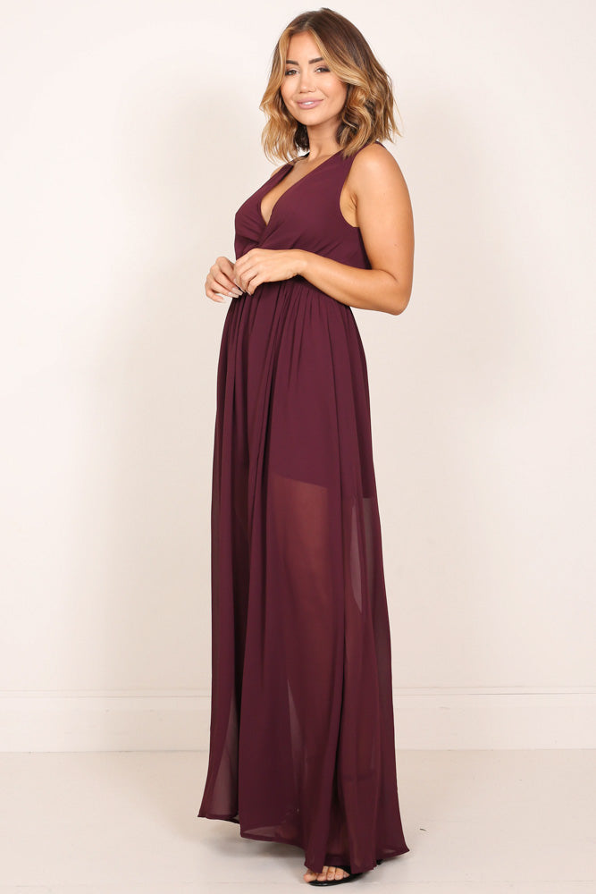 Melt Your Heart Maxi Dress In Wine