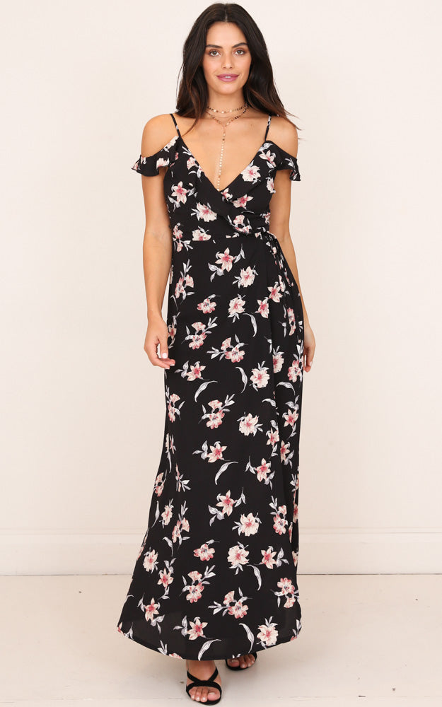Another Voice Dress in Black Floral