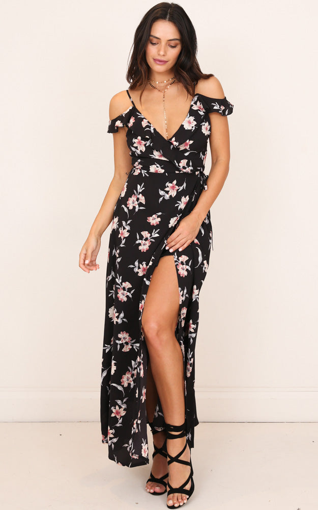 Another Voice Dress in Black Floral