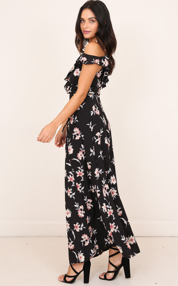 Another Voice Dress in Black Floral