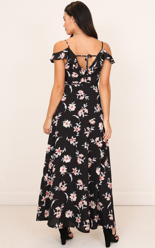 Another Voice Dress in Black Floral