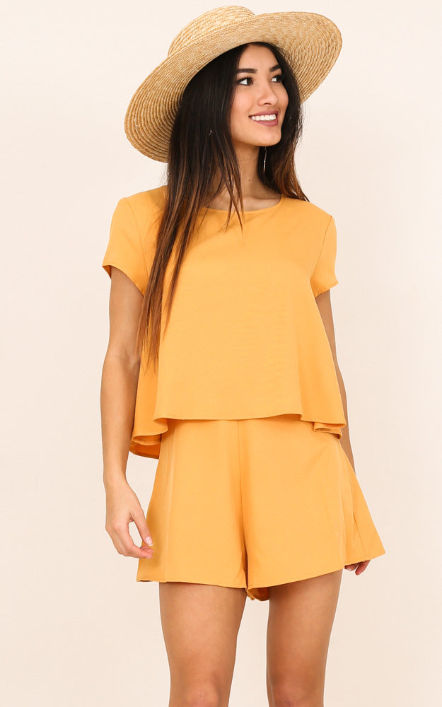 Sunny Dayz Playsuit In Mustard
