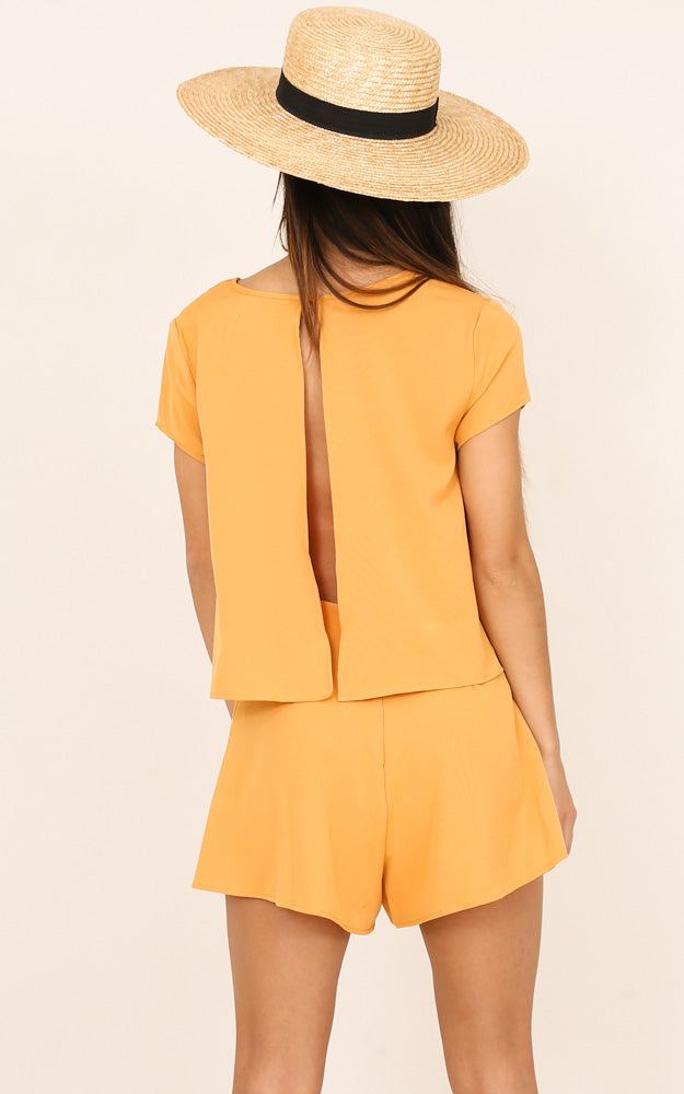 Sunny Dayz Playsuit In Mustard
