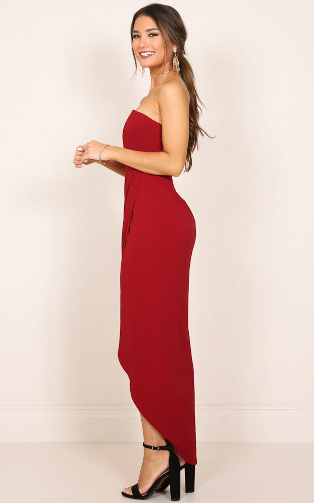 Moon Shadow Maxi Dress In Wine