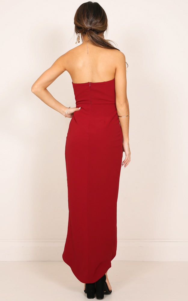 Moon Shadow Maxi Dress In Wine