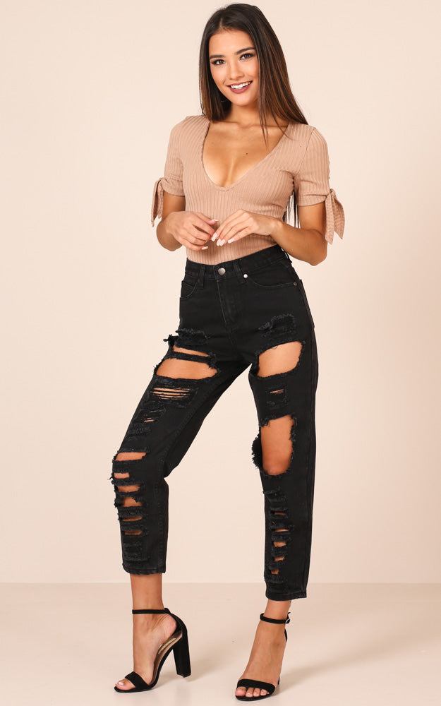 Mia Jeans In Black Denim