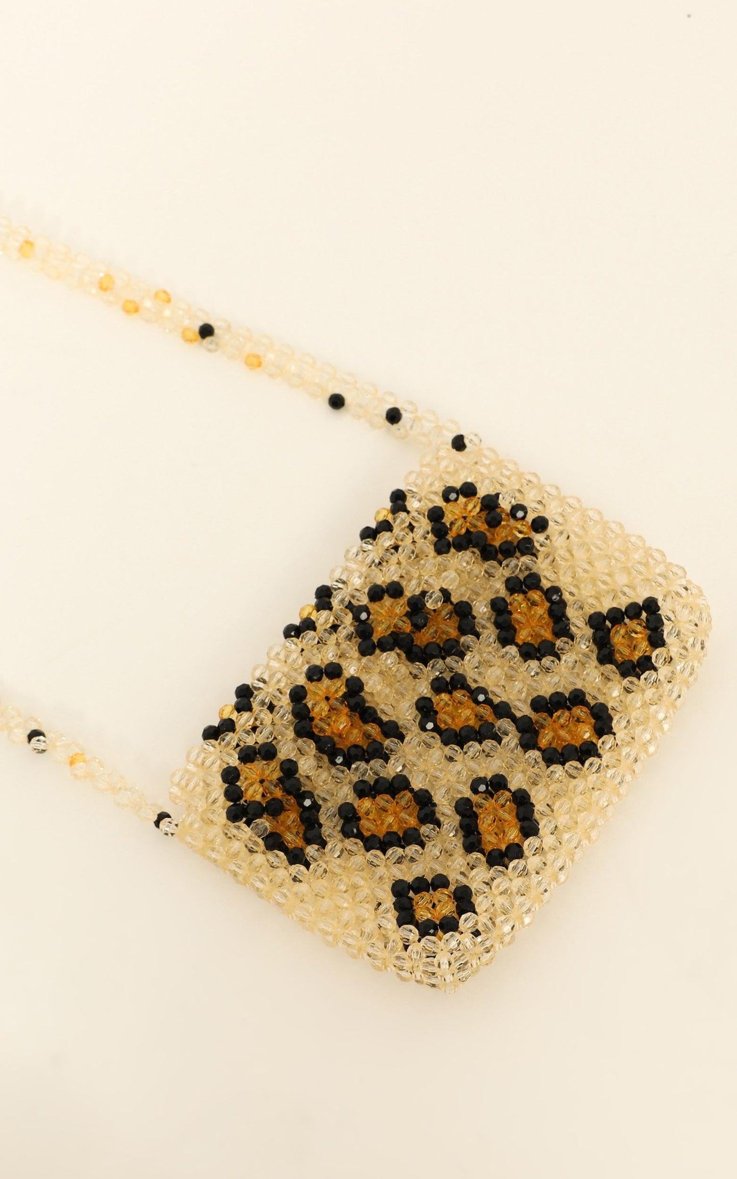 Please Wait Beaded Bag In Cream Spot