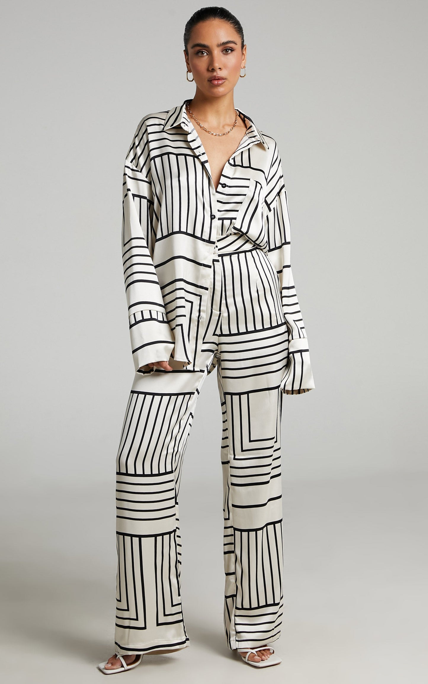 4th & Reckless - Norma Trouser in abstract satin