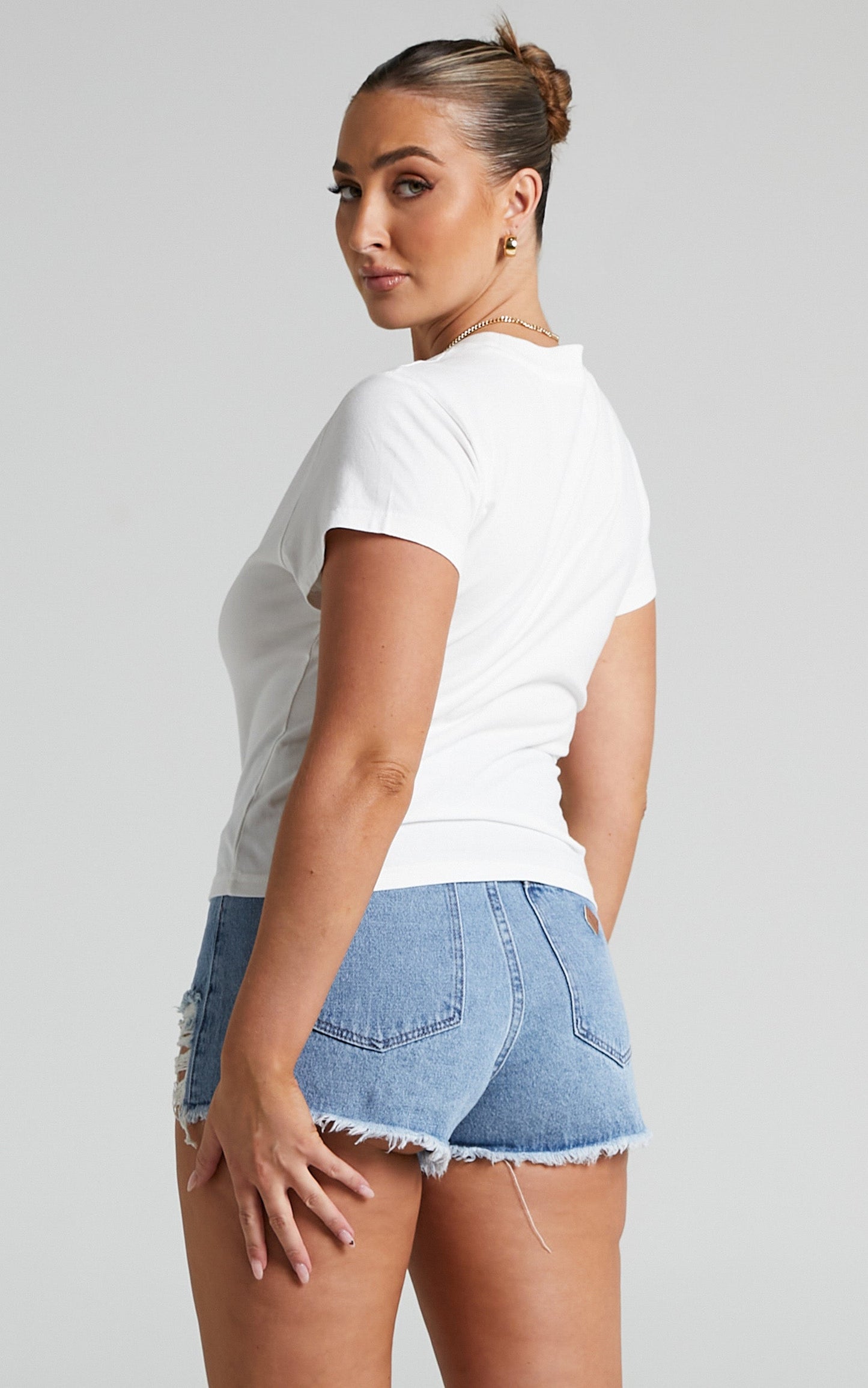 Abrand - A Baby Tee in White Sand