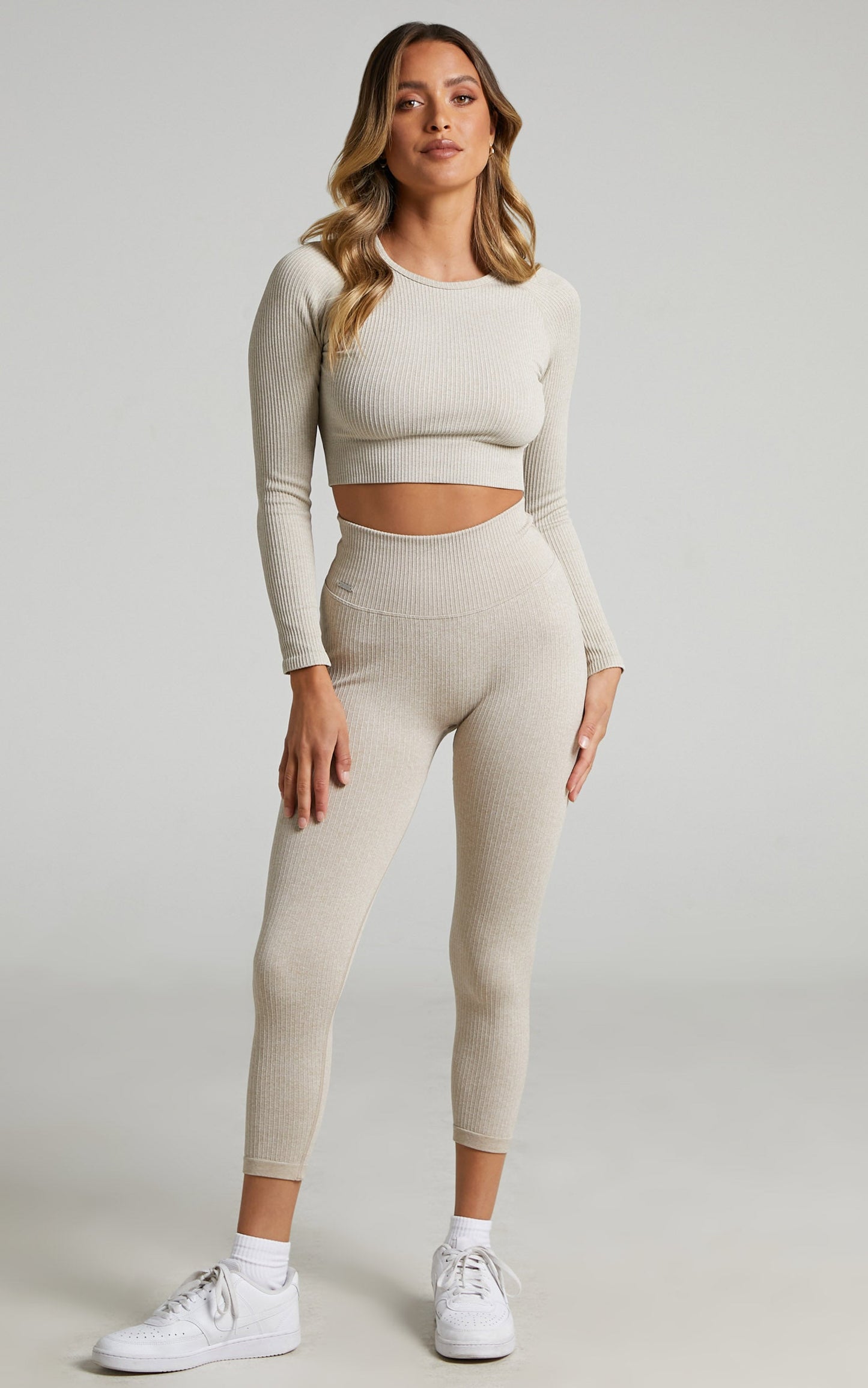 Aim'n - RIBBED SEAMLESS TIGHTS 7/8 in Beige