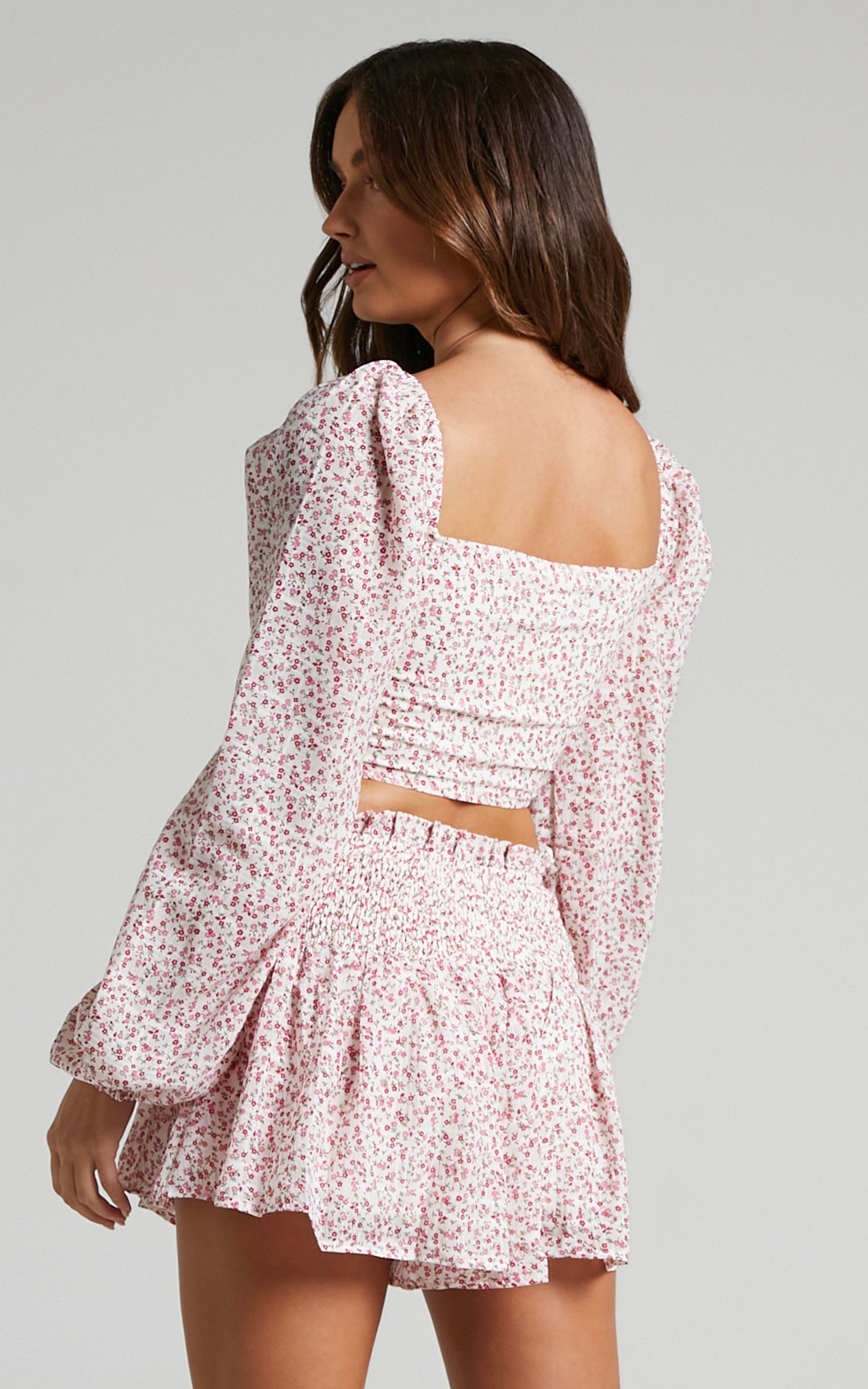 Ankine Flippy Shirred Waist Shorts in Multi