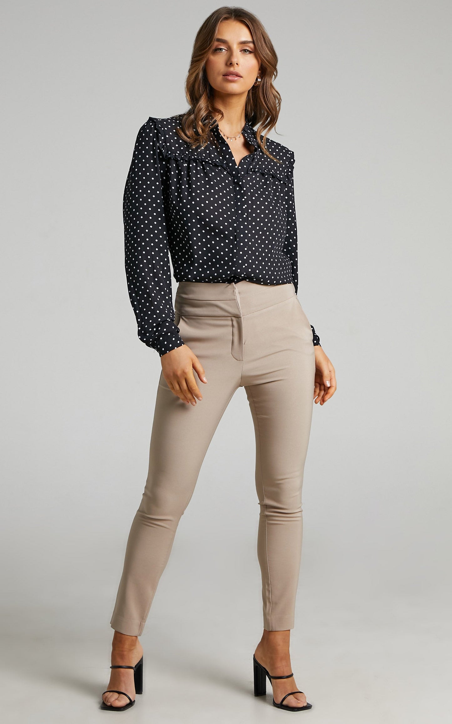 Hailey Trousers - High Waisted Trouser in Stone