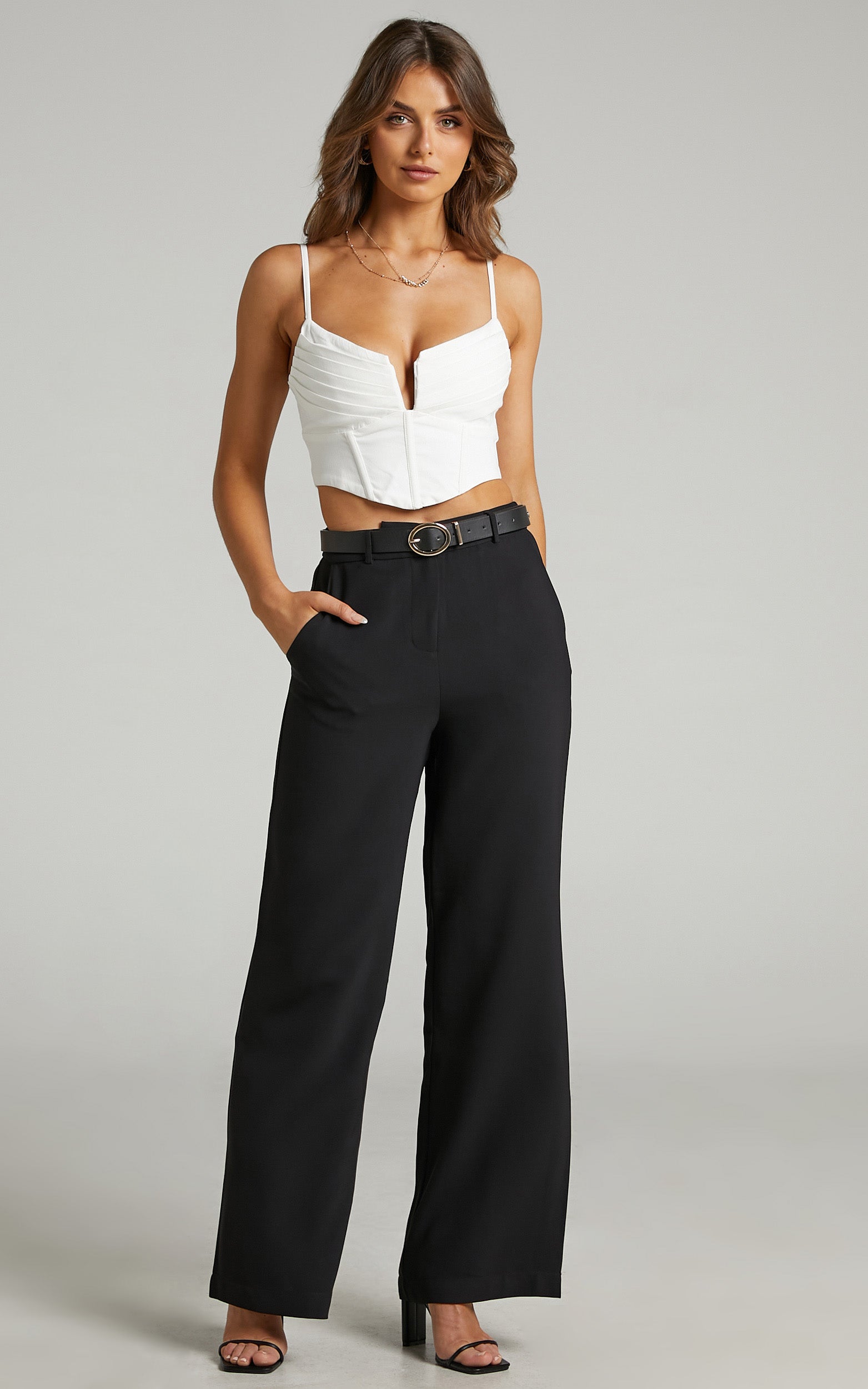 Keiandra Pleated Corset in White