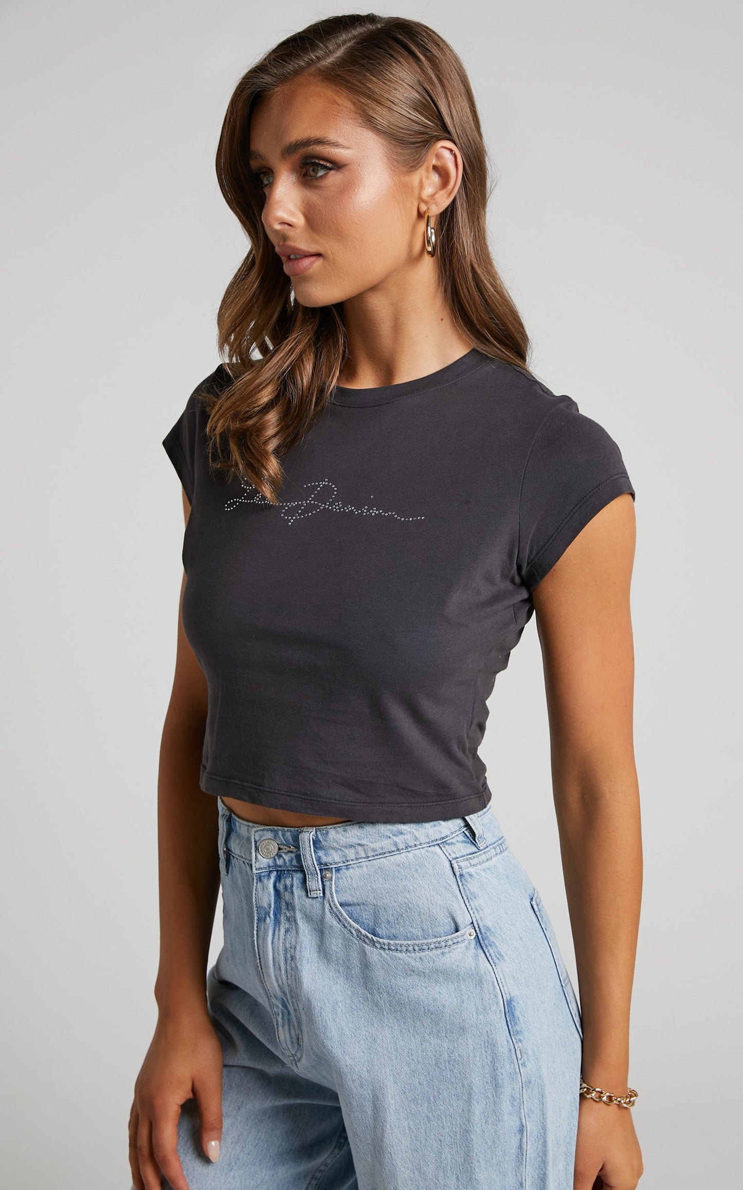 Lee - Diamond Baby Tee in Worn Black