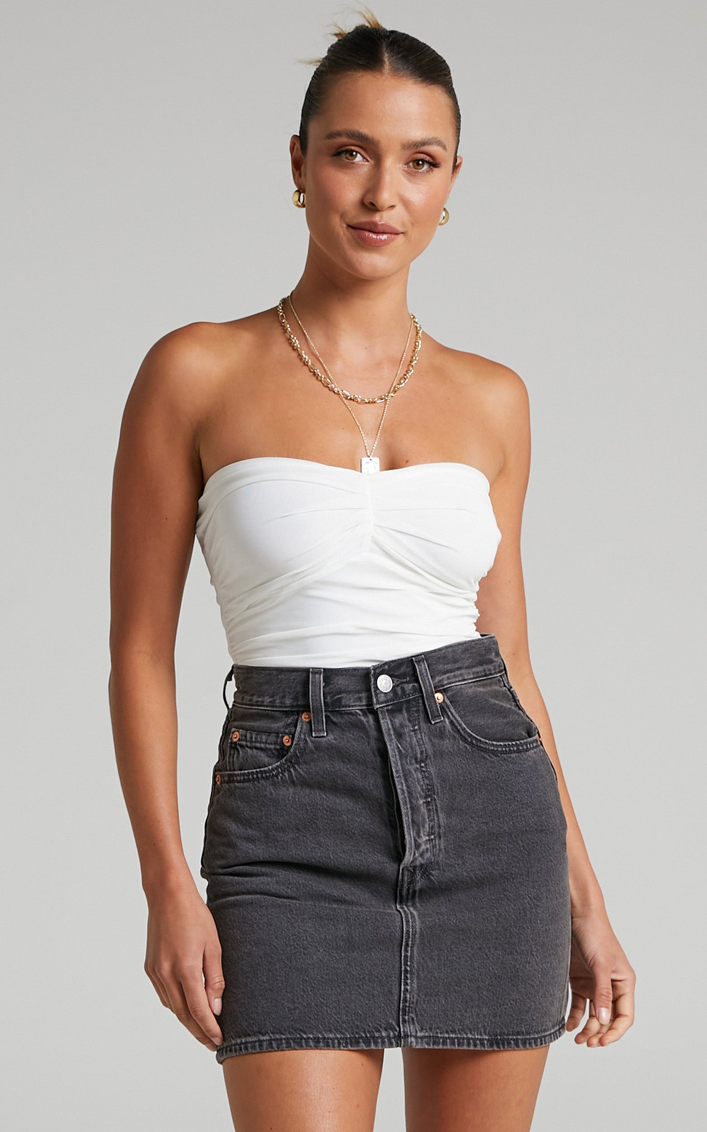 Levi's - Ribcage Denim Skirt in Washed Noir Black