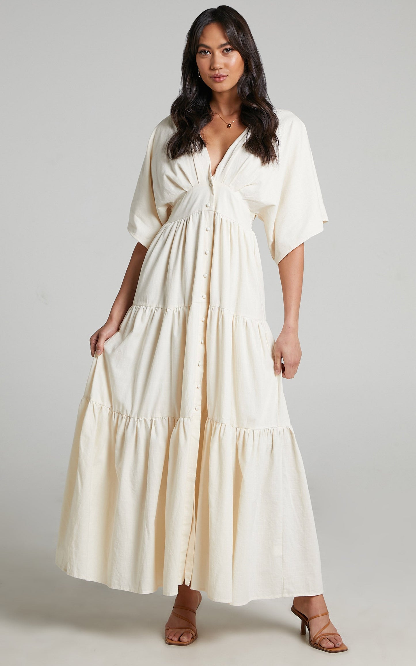 Louvain Tiered Maxi Dress in White