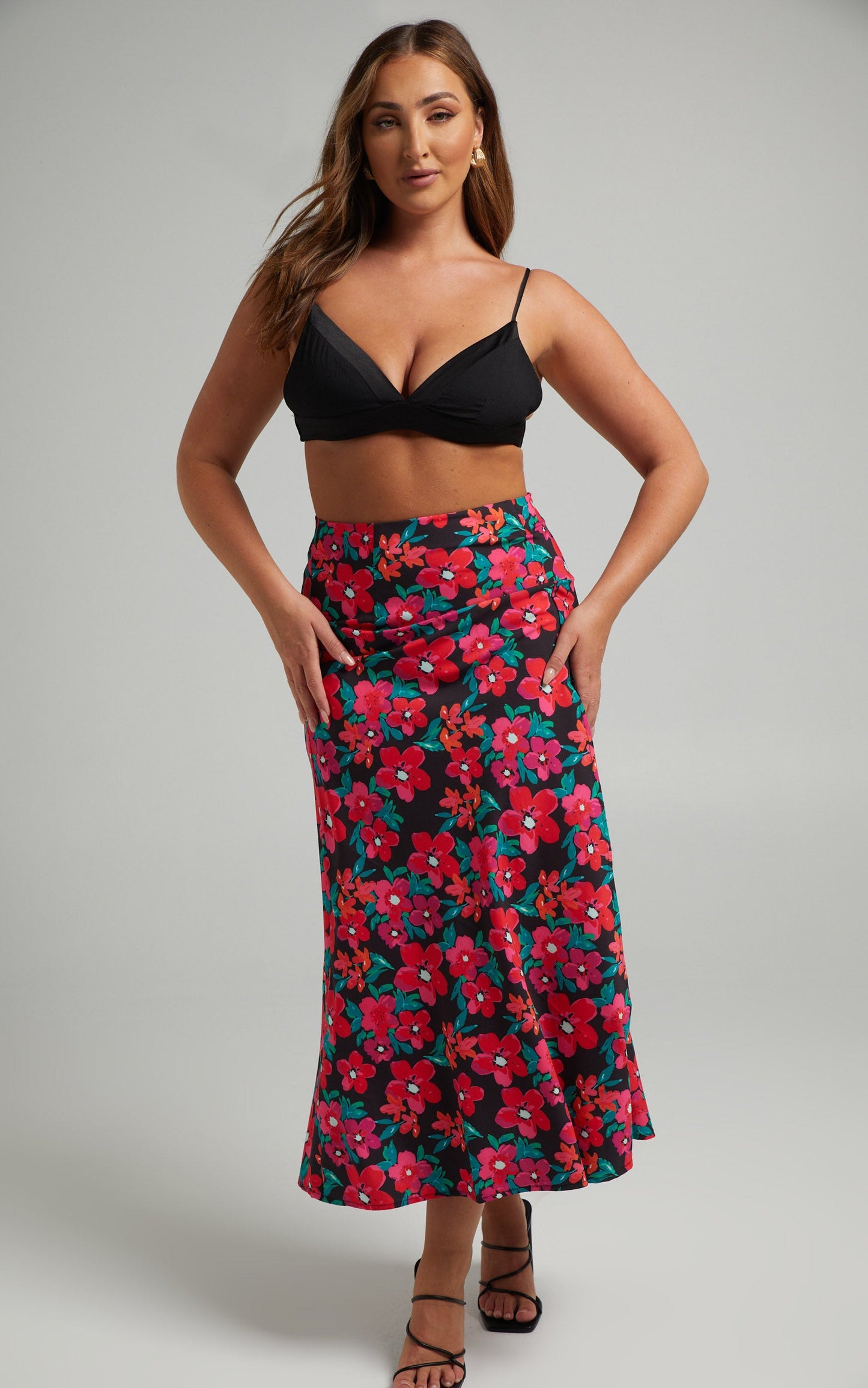 Jemimah Midi Skirt in Fluro Tropicana