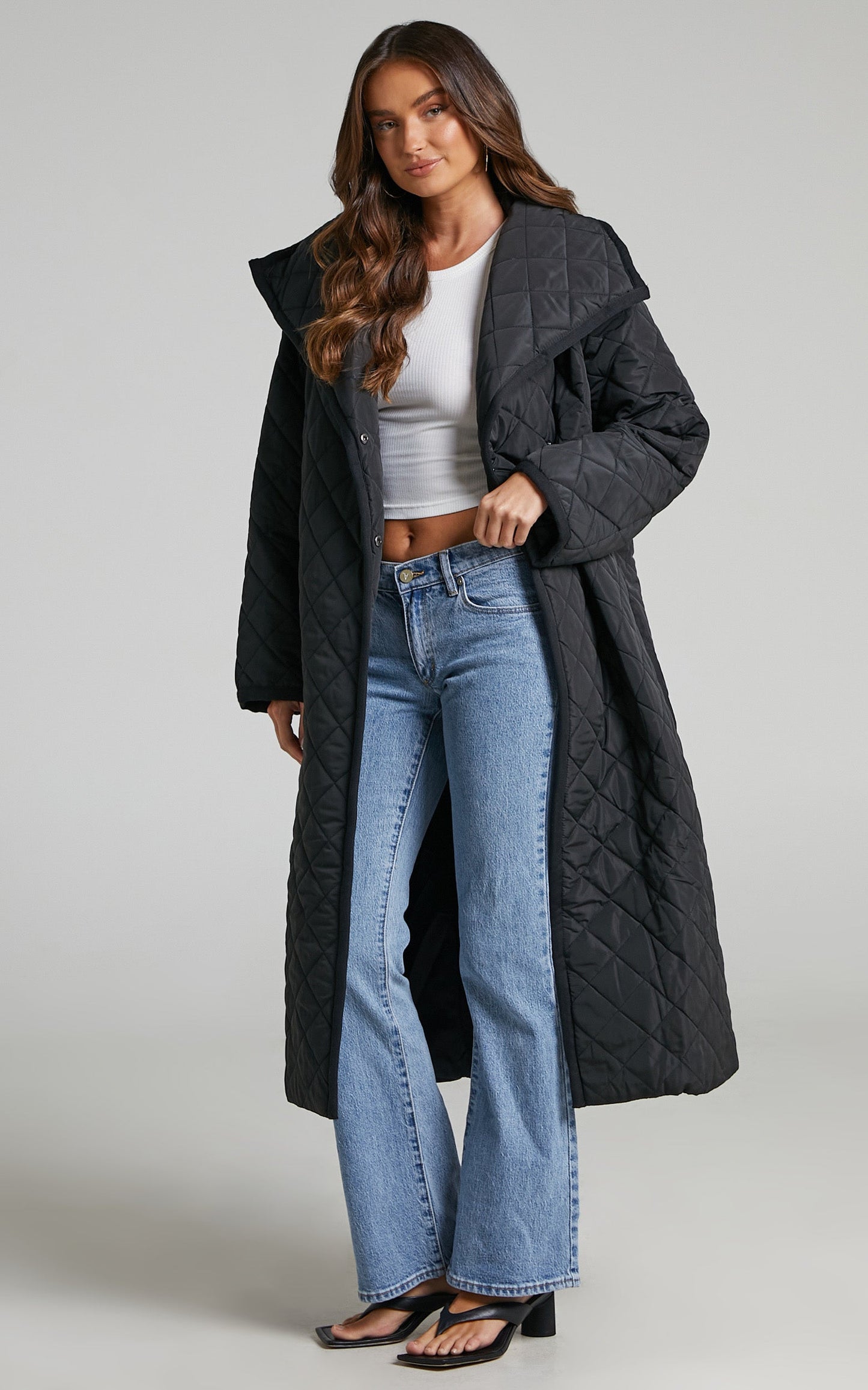 Miley Quilted Coat in Black