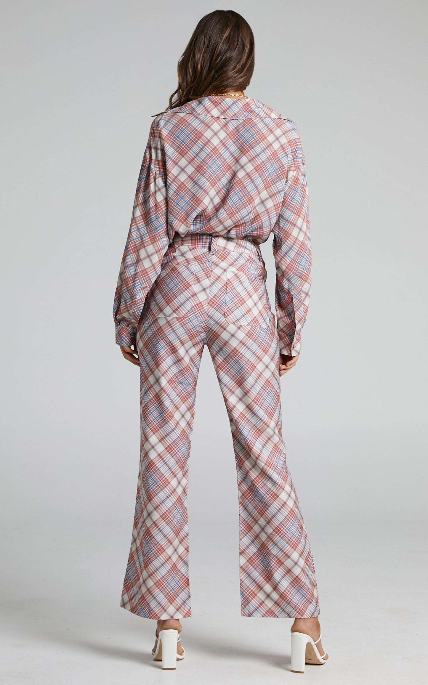 Rolla's - PLAID BOOTCUT PANT in Pomegranate