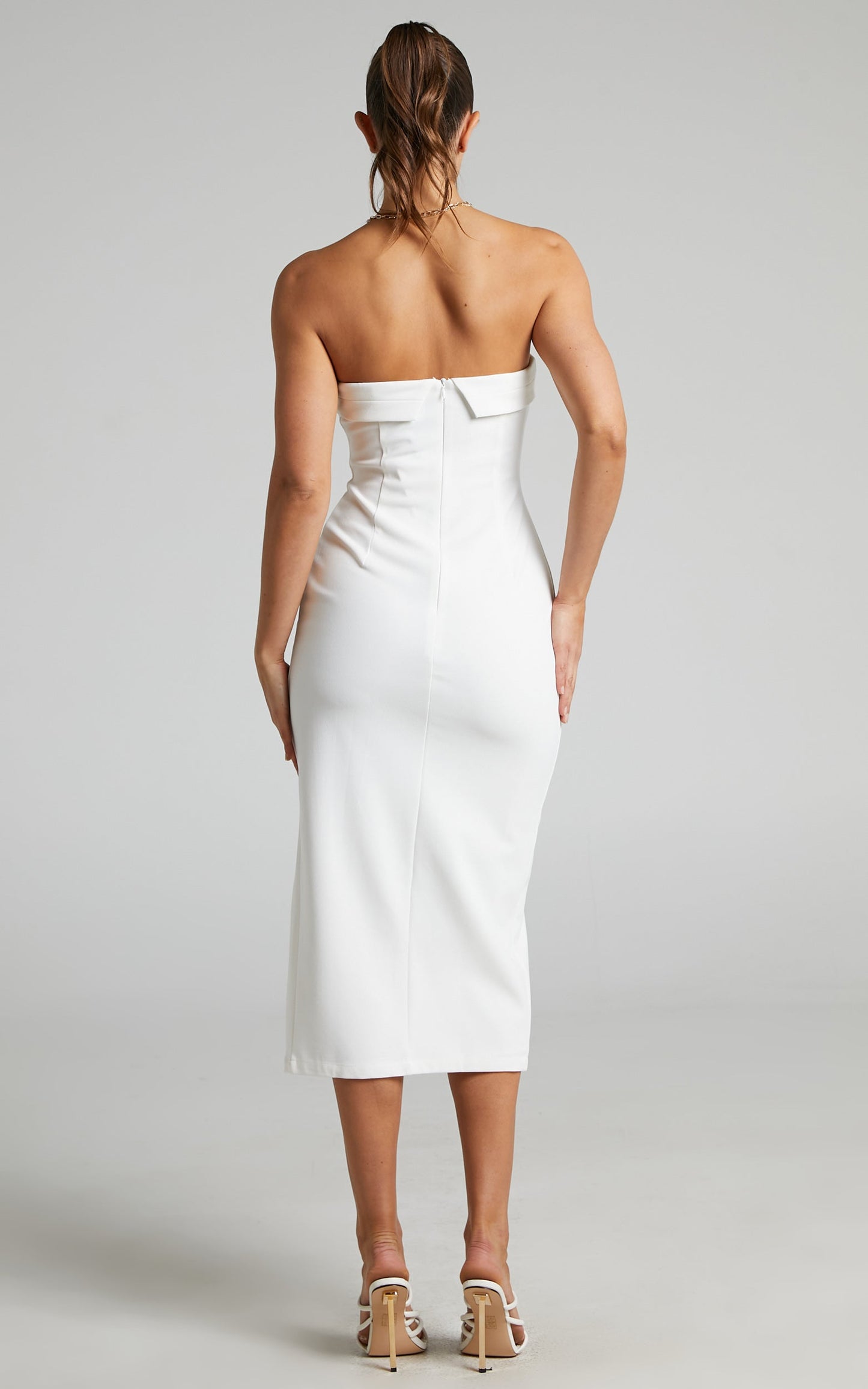 Runaway the Label - Bewitched Strapless Midi Dress in White