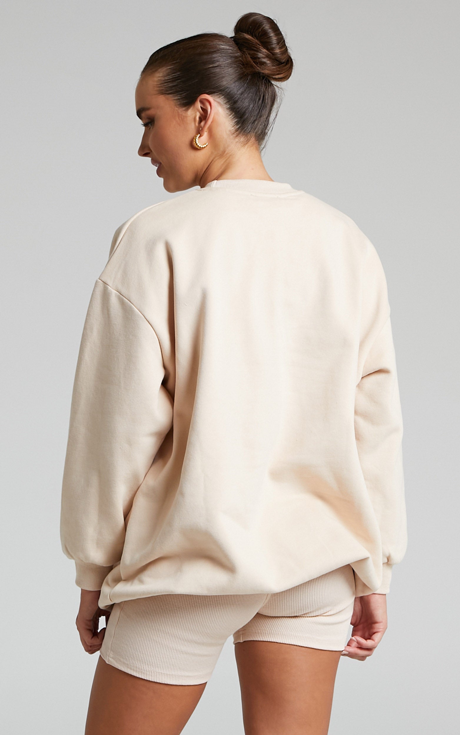 Sunday Society Club - Kiana Oversized Sweat Dress in Beige
