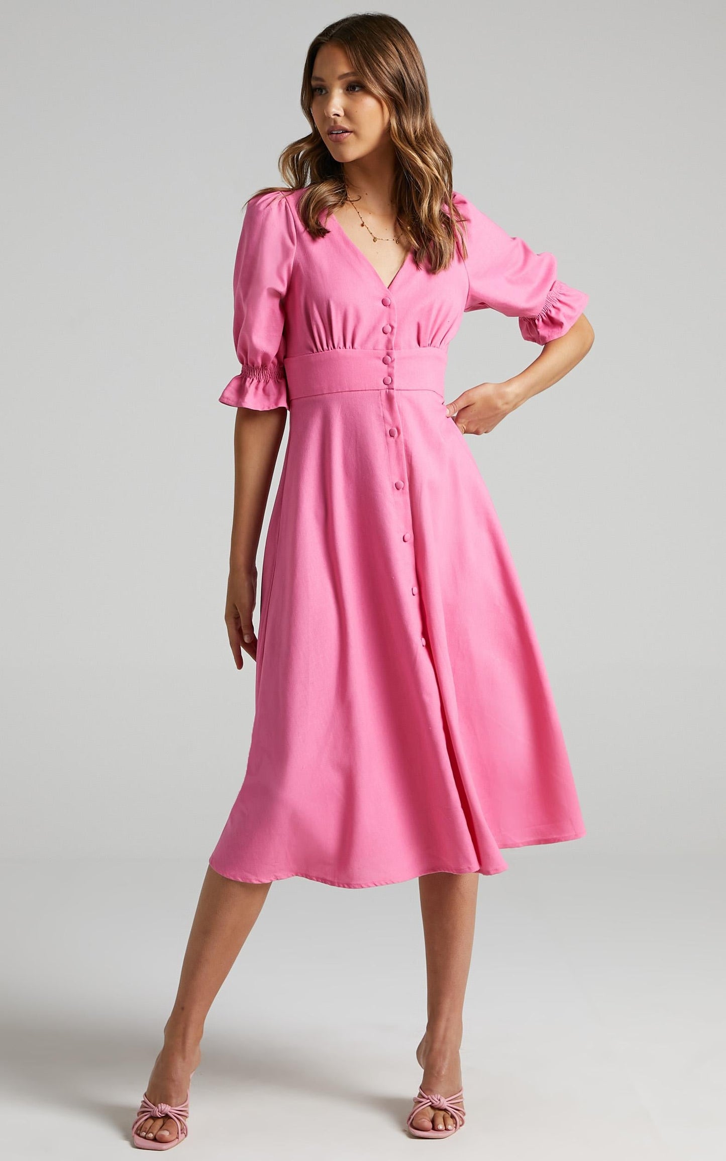 Jaycee Dress in Bubblegum Pink