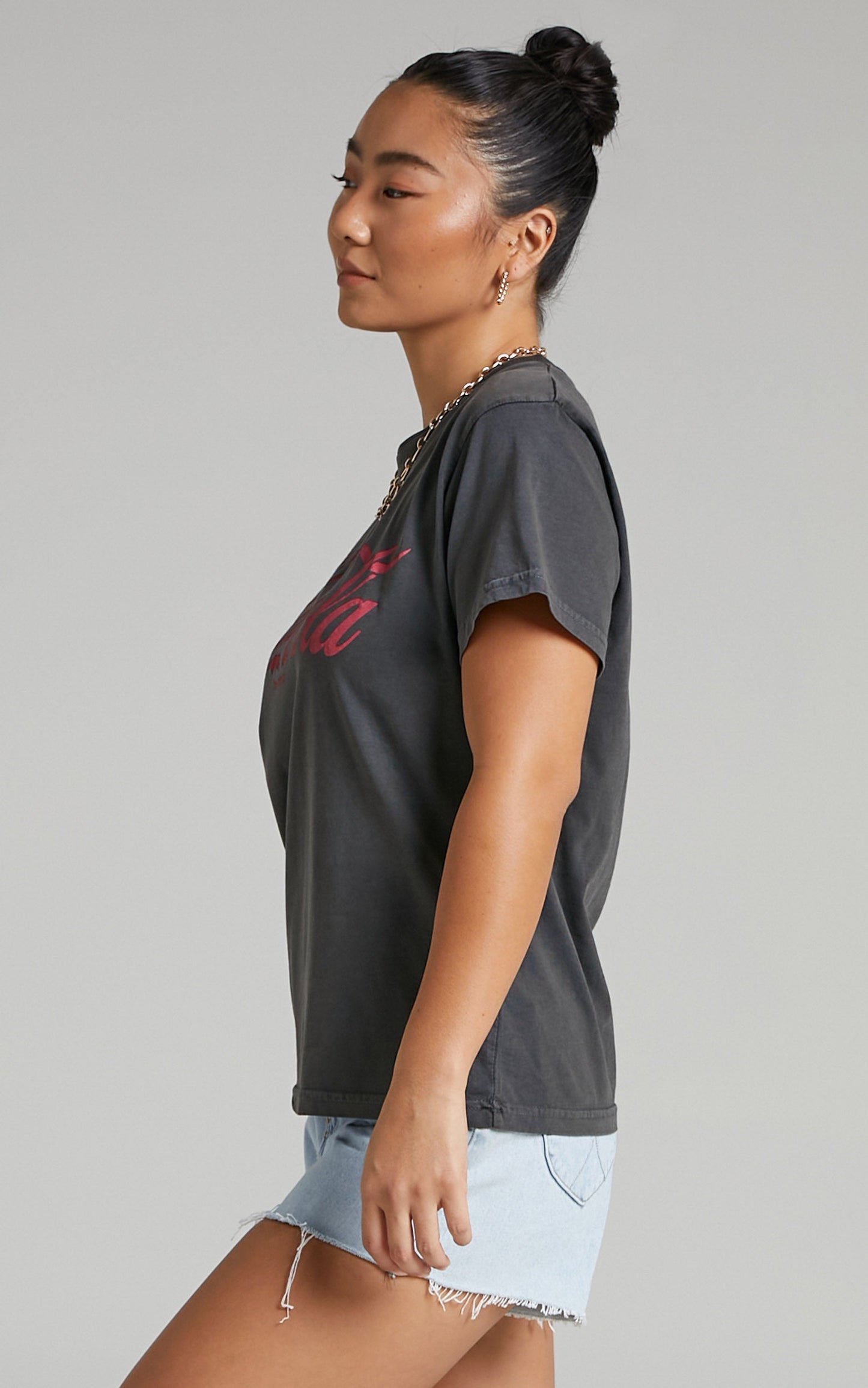 Rolla's - COCA COLA CLASSIC TOMBOY TEE in Washed Black