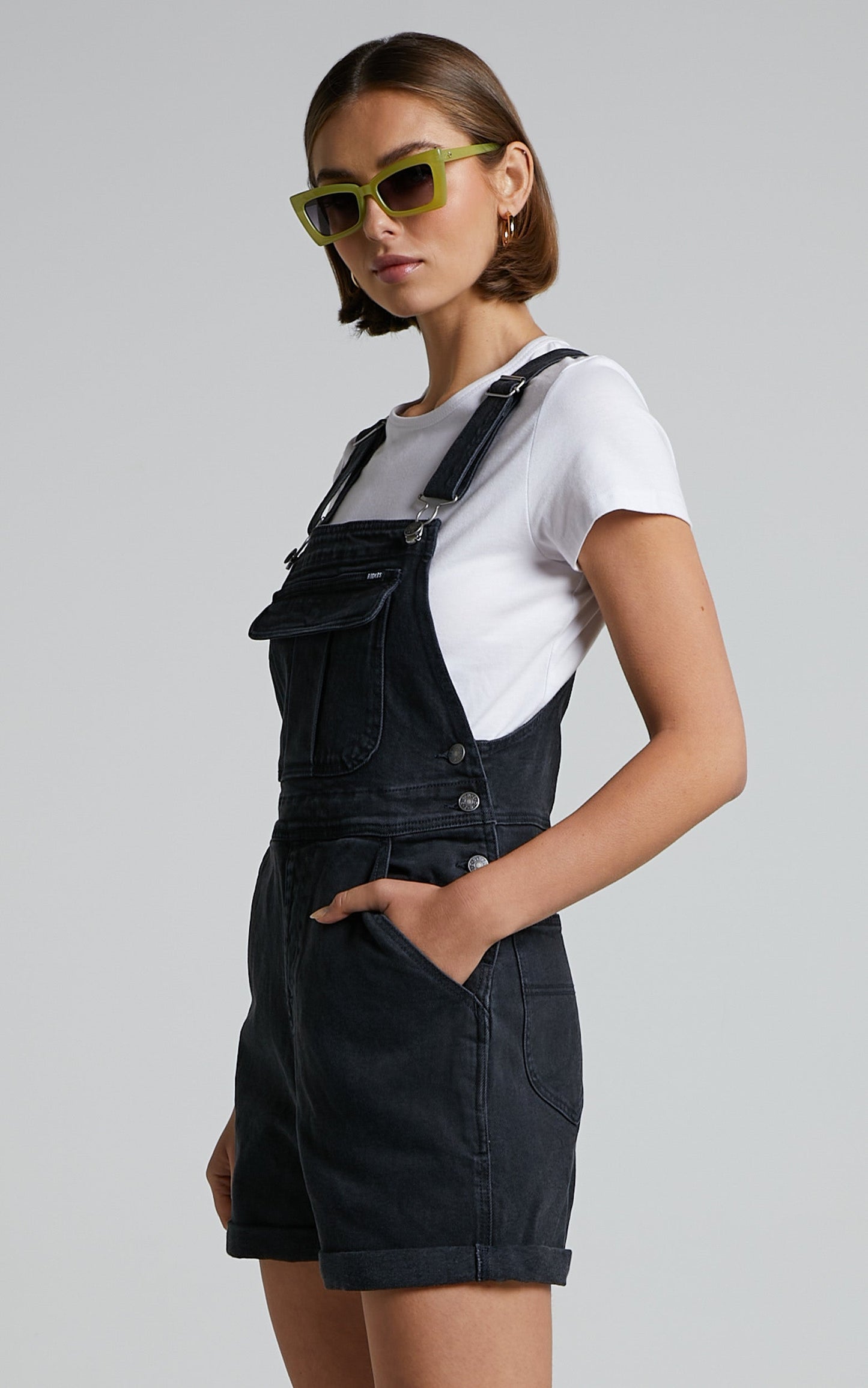 Riders by Lee - Dungaree Short in Black Beauty