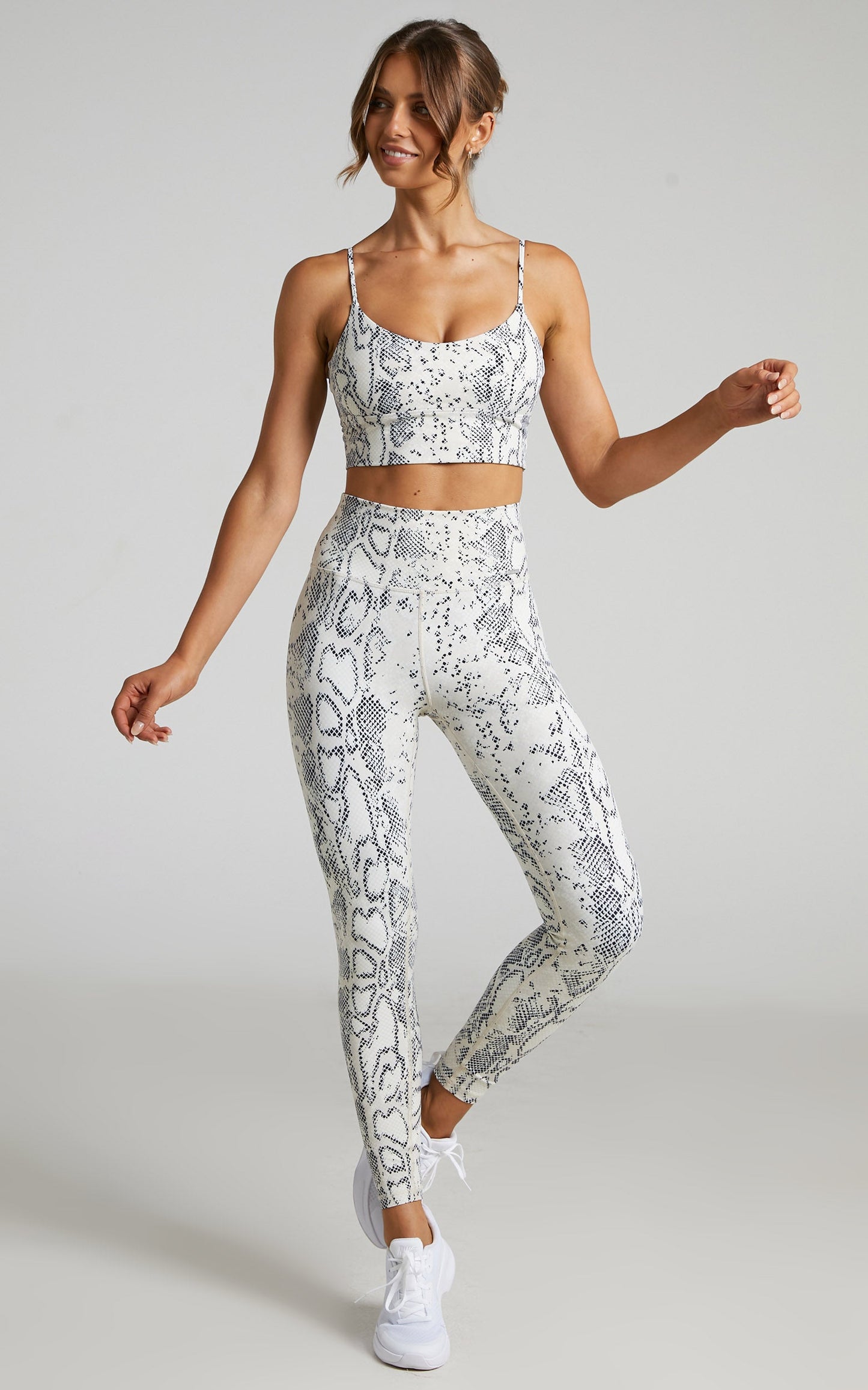 Aim'n - Viper Tights in Oat White Snake