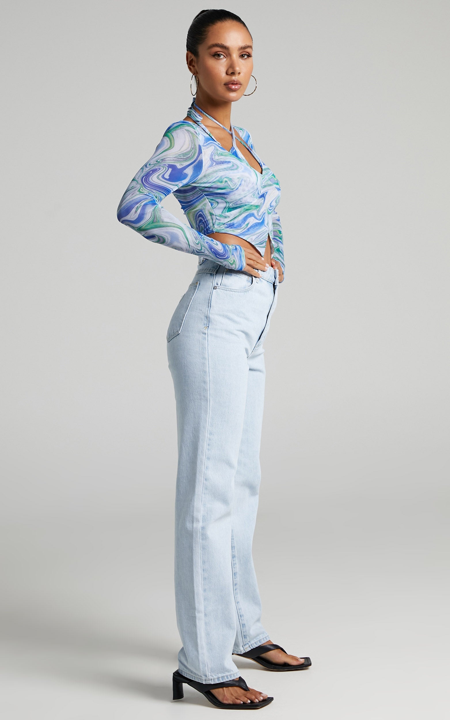 BY DYLN - SUKI TOP in Blue