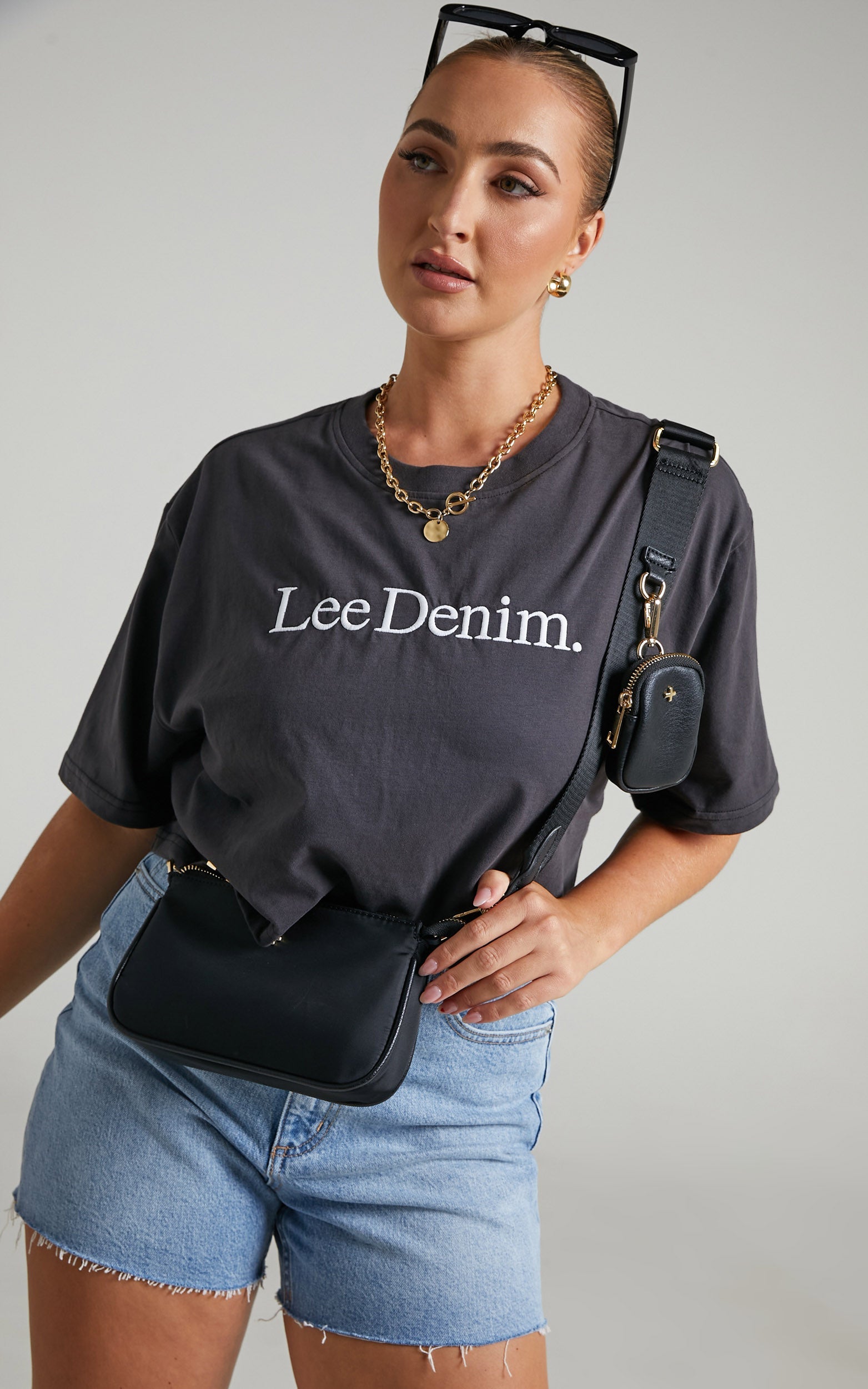 Lee - Baggy Crop Tee in Black
