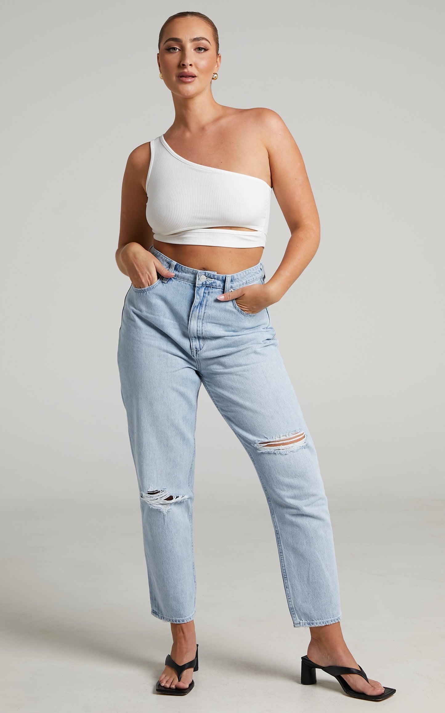 Lee - High Mom Jeans in Oxy Destruct