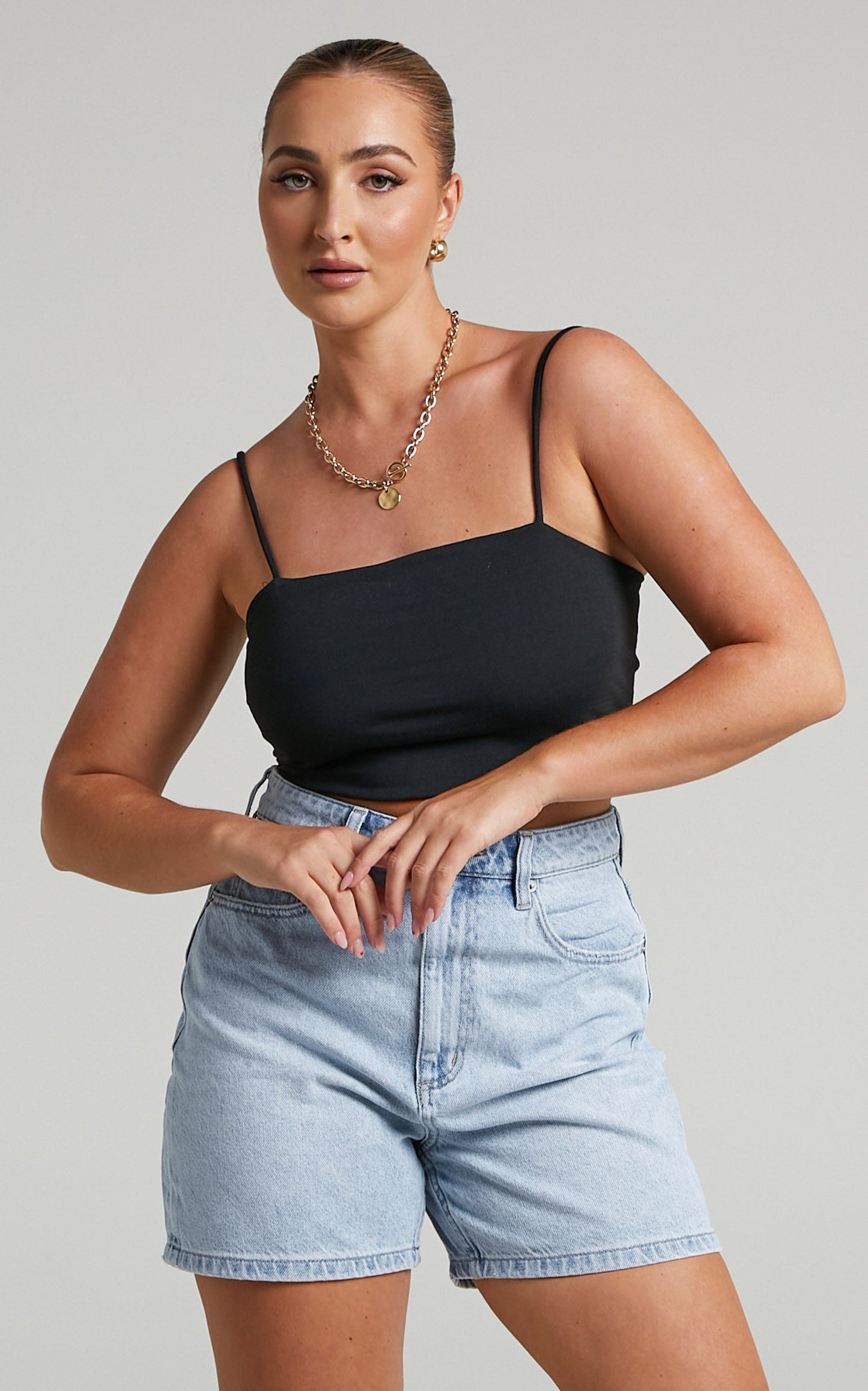Lee - High Moms Denim Shorts in Cosmic Blue