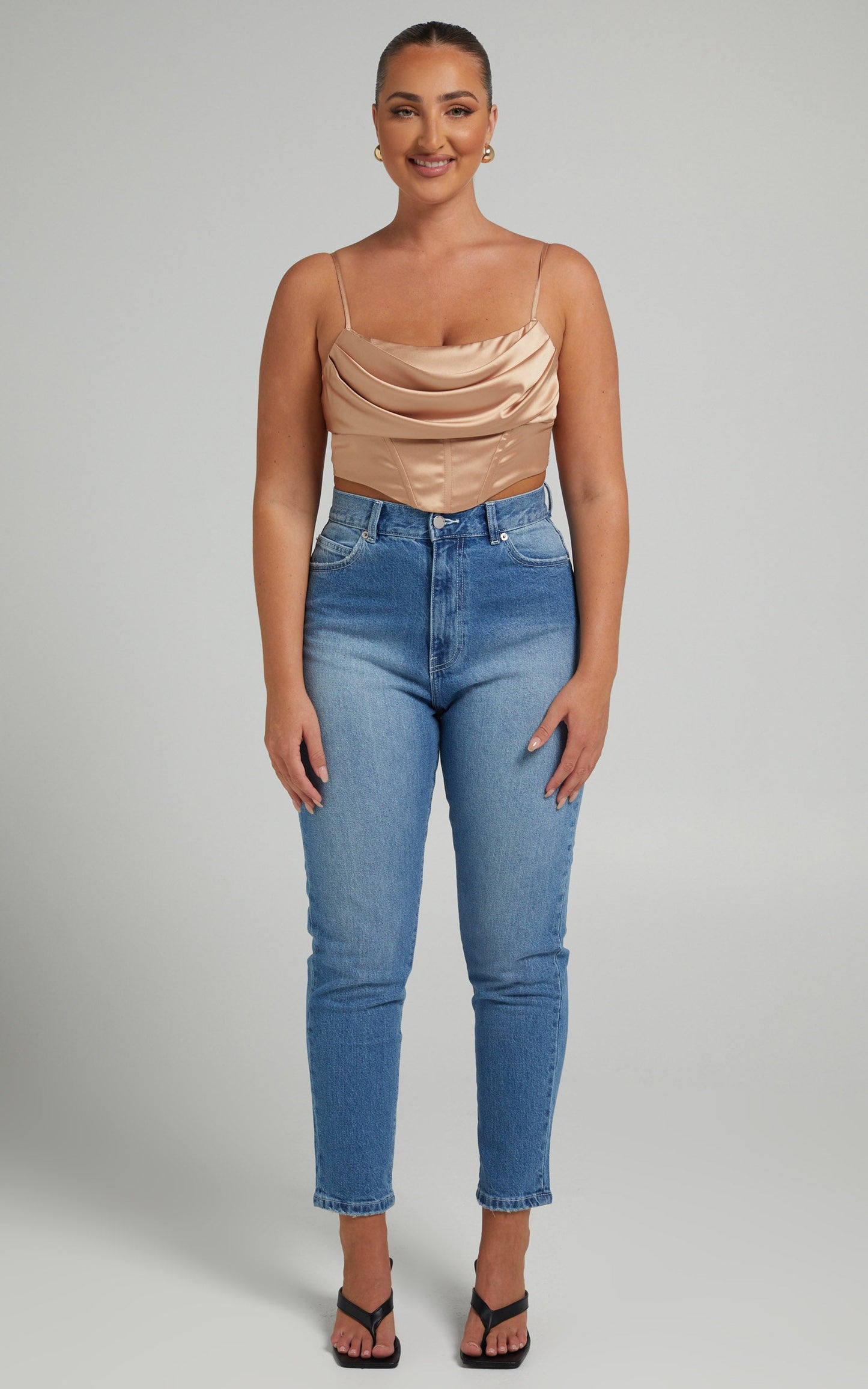 Dr Denim - Nora Jean in Mid Stone Stretch