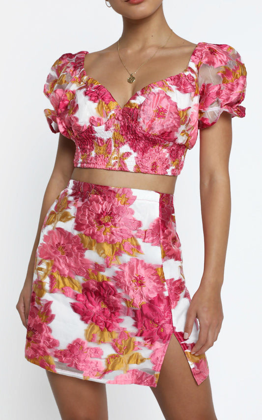 Julietta Two Piece Set in Pink Floral